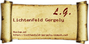 Lichtenfeld Gergely névjegykártya
